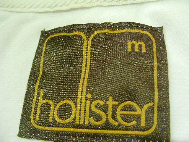 ssy7998 HOLLISTER ホリスター ジャージ トラックジャケット ブルゾン ホワイト系 ■ サイドライン ■ ワッペン ジップ Mサイズ_画像9