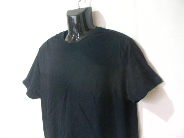 ssy8058 無印良品 良品計画 半袖 Tシャツ ブラック ■ 無地 ■ クルーネック 綿100 シンプル インナー 大きいサイズ XL_画像2