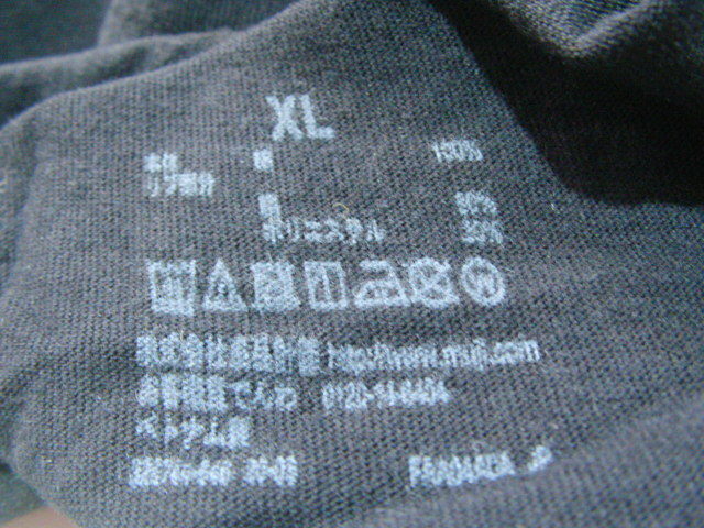 ssy8058 無印良品 良品計画 半袖 Tシャツ ブラック ■ 無地 ■ クルーネック 綿100 シンプル インナー 大きいサイズ XL_画像10