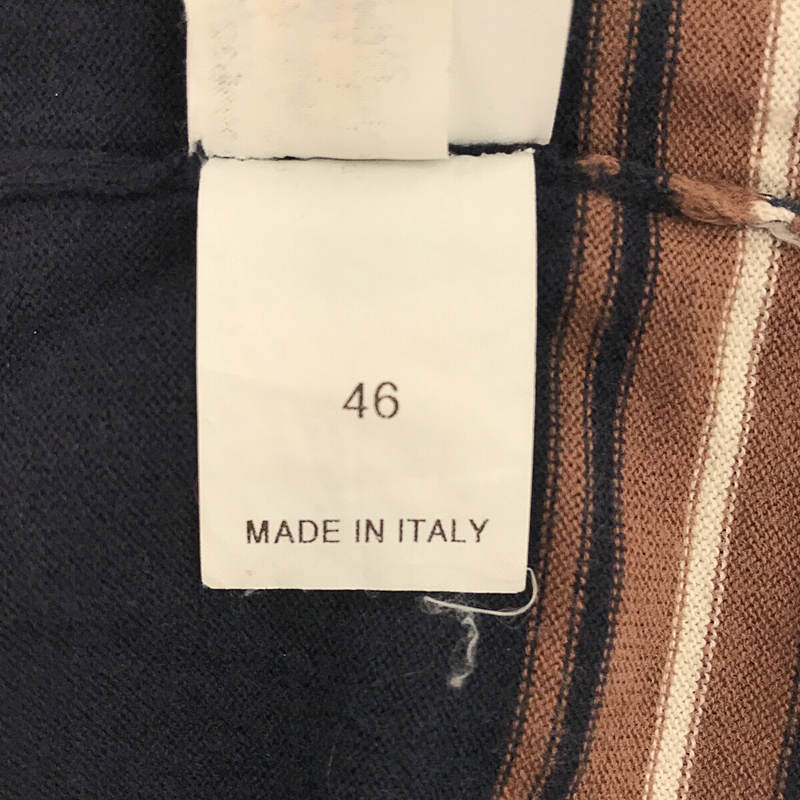 BRUNELLO CUCINELLI / ブルネロクチネリ | コットン ボーダー ポロシャツ | 46 | ネイビー/ブラウン | メンズ_画像6