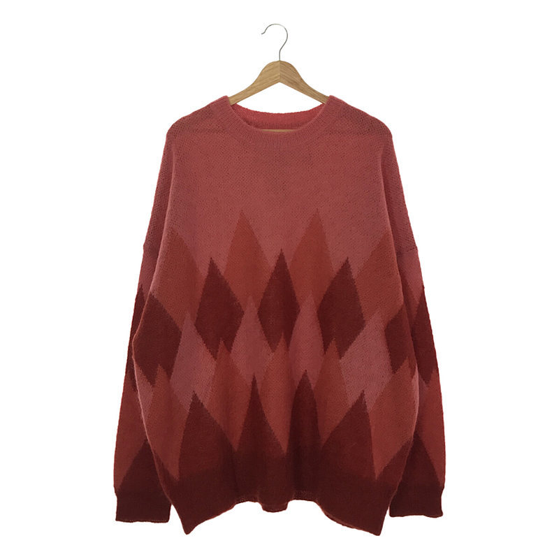 【新品】 DAIRIKU / ダイリク | 2022AW | Argyle Mohair Pullover Knit アーガイルモヘヤニット | L | ピンクレッド | メンズ