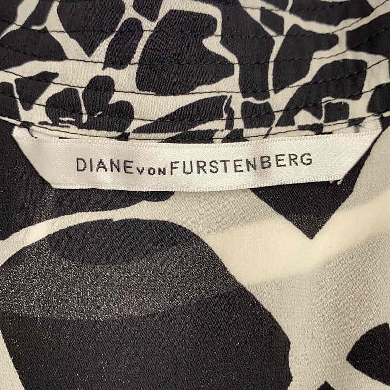 【美品】 DIANE VON FURSTENBERG / ダイアンフォンファステンバーグ | ドローストリング 4ポケット 総柄 シルク ドレス ワンピース_画像5