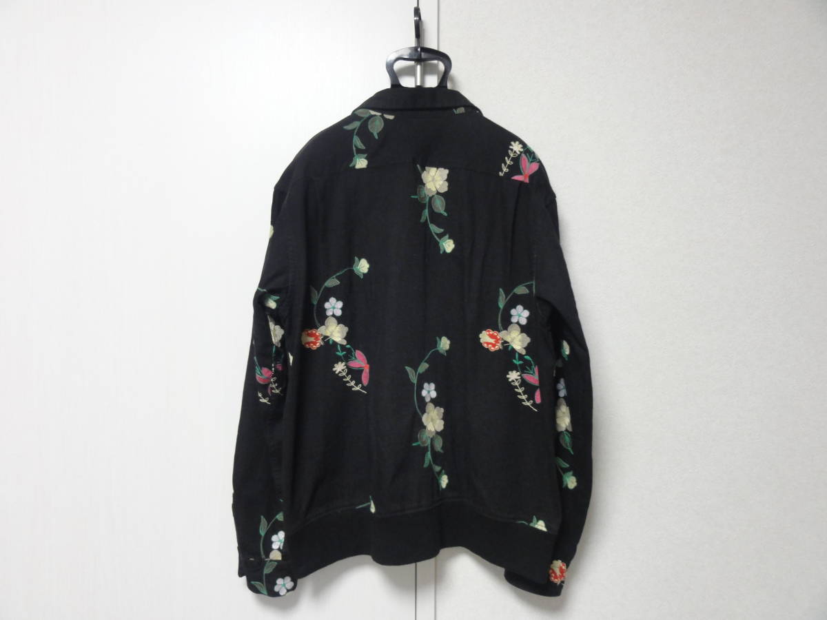 21FW Engineered Garments Classic Shirt Floral Embroidery Black with Multi Color エンジニアードガーメンツ クラシック シャツ の画像2