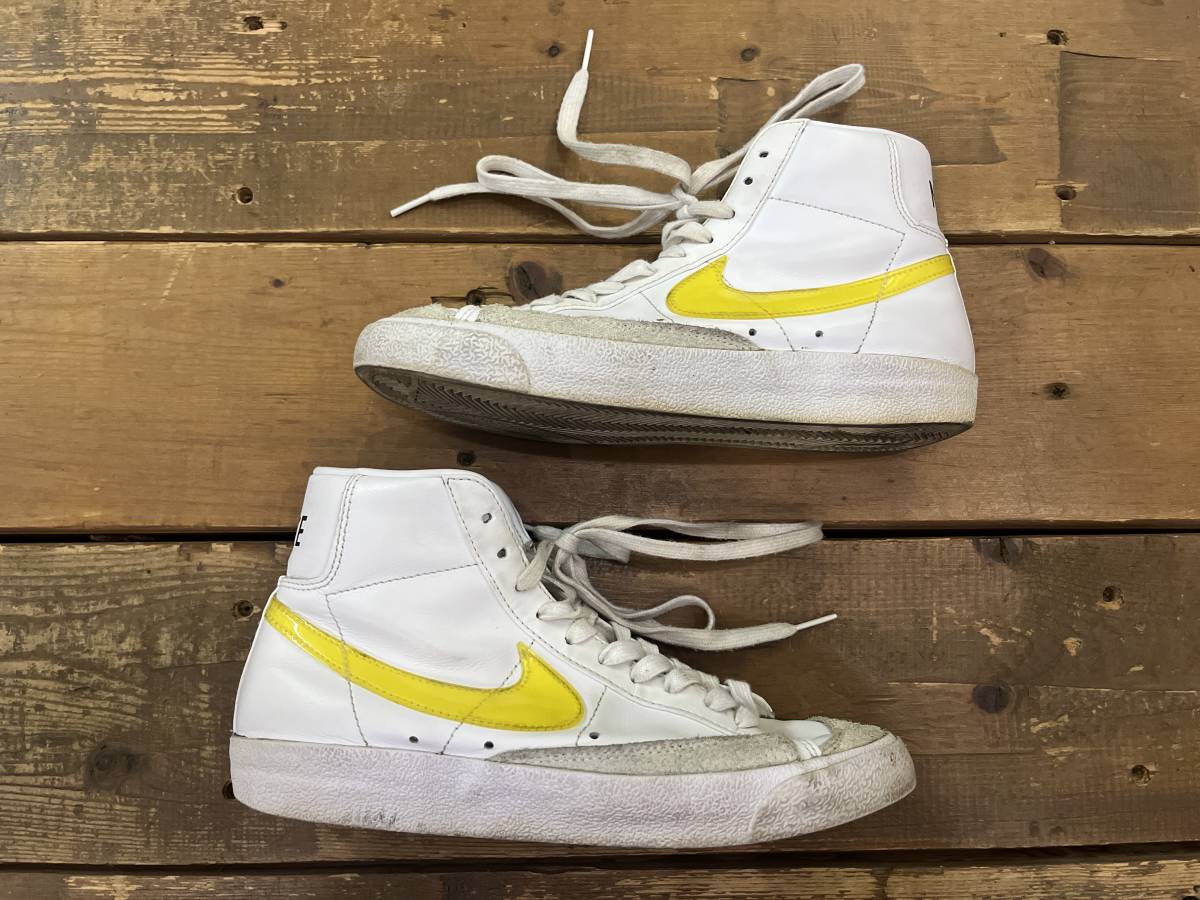 NIKE / ナイキ Blazer Mid 77 White Volt ブレザーミッド レディース 25cm ホワイト系 ハイカット used DJ3050_画像2