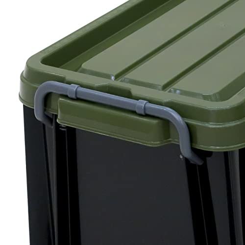 JEJa stage storage box [X series NT box #11] black green width 20× depth 34× height 18cm made in Japan loading piling 