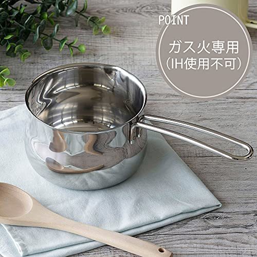 下村企販 片手鍋 ミルクパン ワイヤーハンドル 【日本製】 ステンレス ガス火専用 12cm 1L 14966 燕三条_画像5