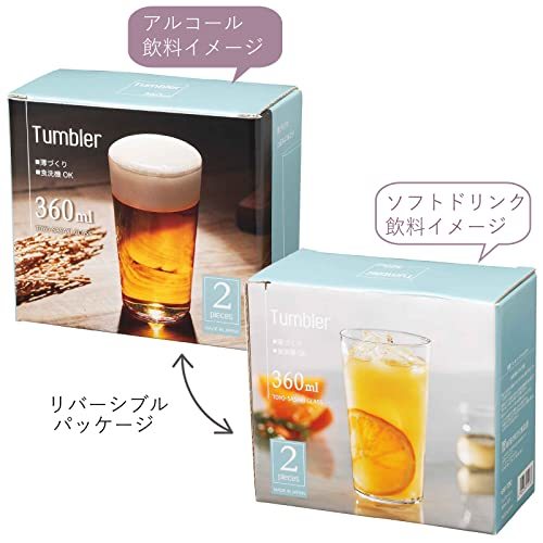 東洋佐々木ガラス タンブラーグラス 薄づくり タンブラー セット 日本製 食洗機対応 クリア 360ml G101-T292 2個セット_画像6