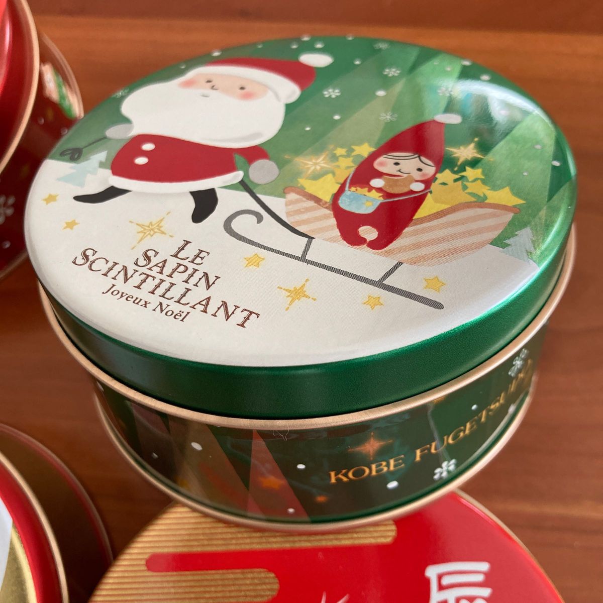 神戸風月堂 空き缶 ミニゴーフル 賀正 干支 クリスマス 4個セット 缶のみ