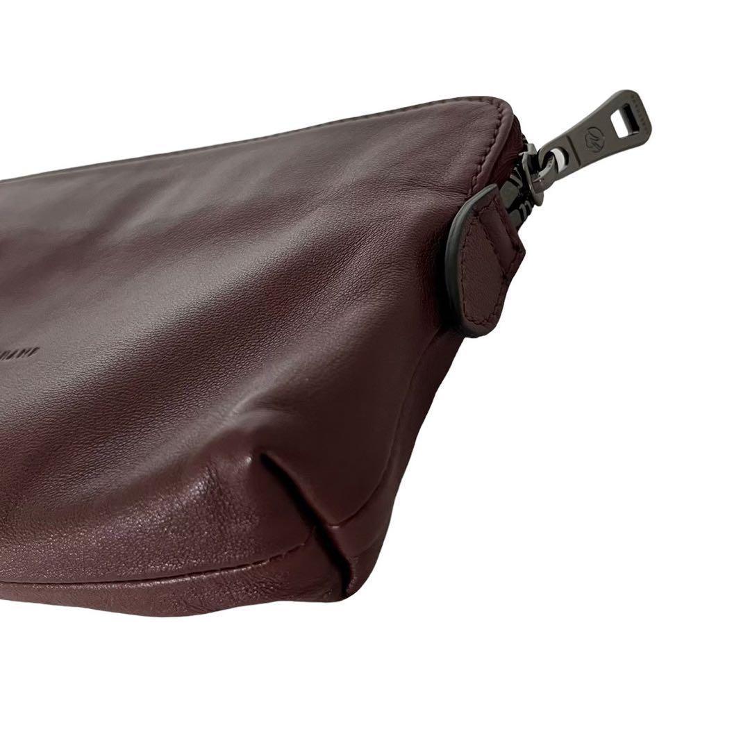 LONGCHAMP Long Champ second bag pouch canvas leather brown group 