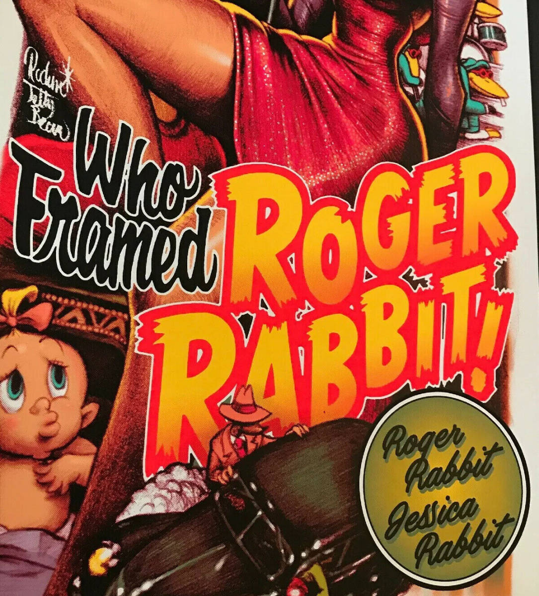 Rockin'Jelly Bean ロッキンジェリービーン「Who Framed Roger Rabbit」 ロジャーラビット アートプリント 約460×920 ディズニー公認