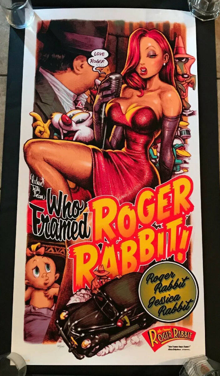 Rockin'Jelly Bean ロッキンジェリービーン「Who Framed Roger Rabbit」 ロジャーラビット アートプリント 約460×920 ディズニー公認