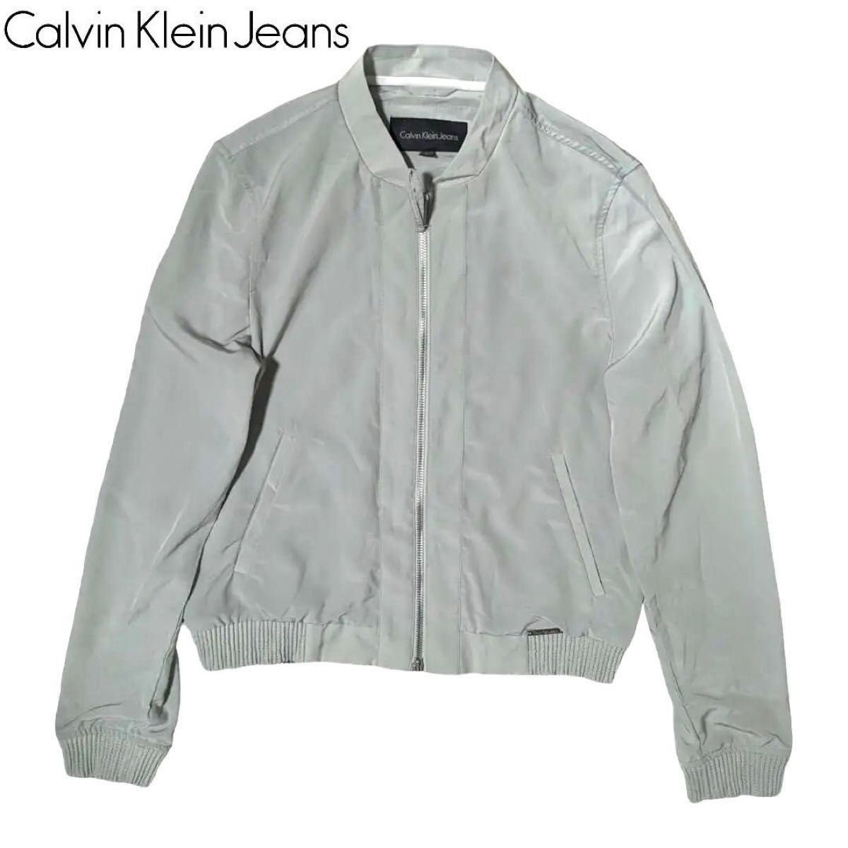 Calvin Klein Jeans グリーングレー ブルゾン カルバンクライン ナイロンジャケット ジップアップ