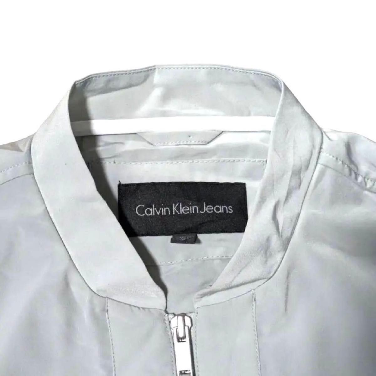 Calvin Klein Jeans グリーングレー ブルゾン カルバンクライン ナイロンジャケット ジップアップ