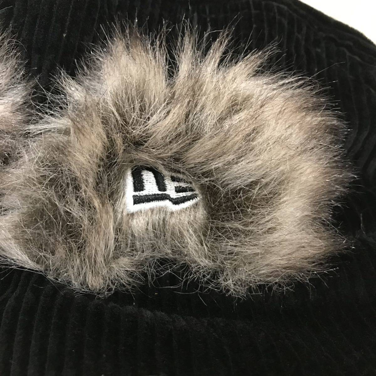 NEW ERA TRAPPER CAP XLメンズ レディース 帽子 耳当て ハット コーデュロイ トラッパー フライト ボンバー ミリタリー キャップ ブラック_画像8