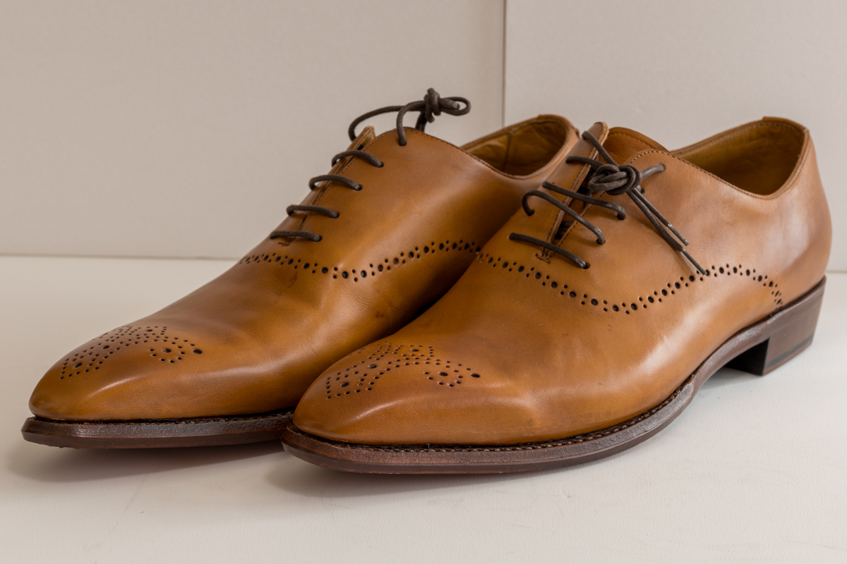 [※サイズ注意] Franco Lione 革靴 メンズシューズ 6 1/2(24.5cm) ブラウン系 メダリオン イタリア製_画像9