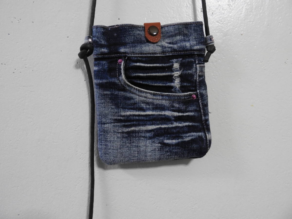 * hand made pochette smartphone case * purse * small articles jeans remake goods 