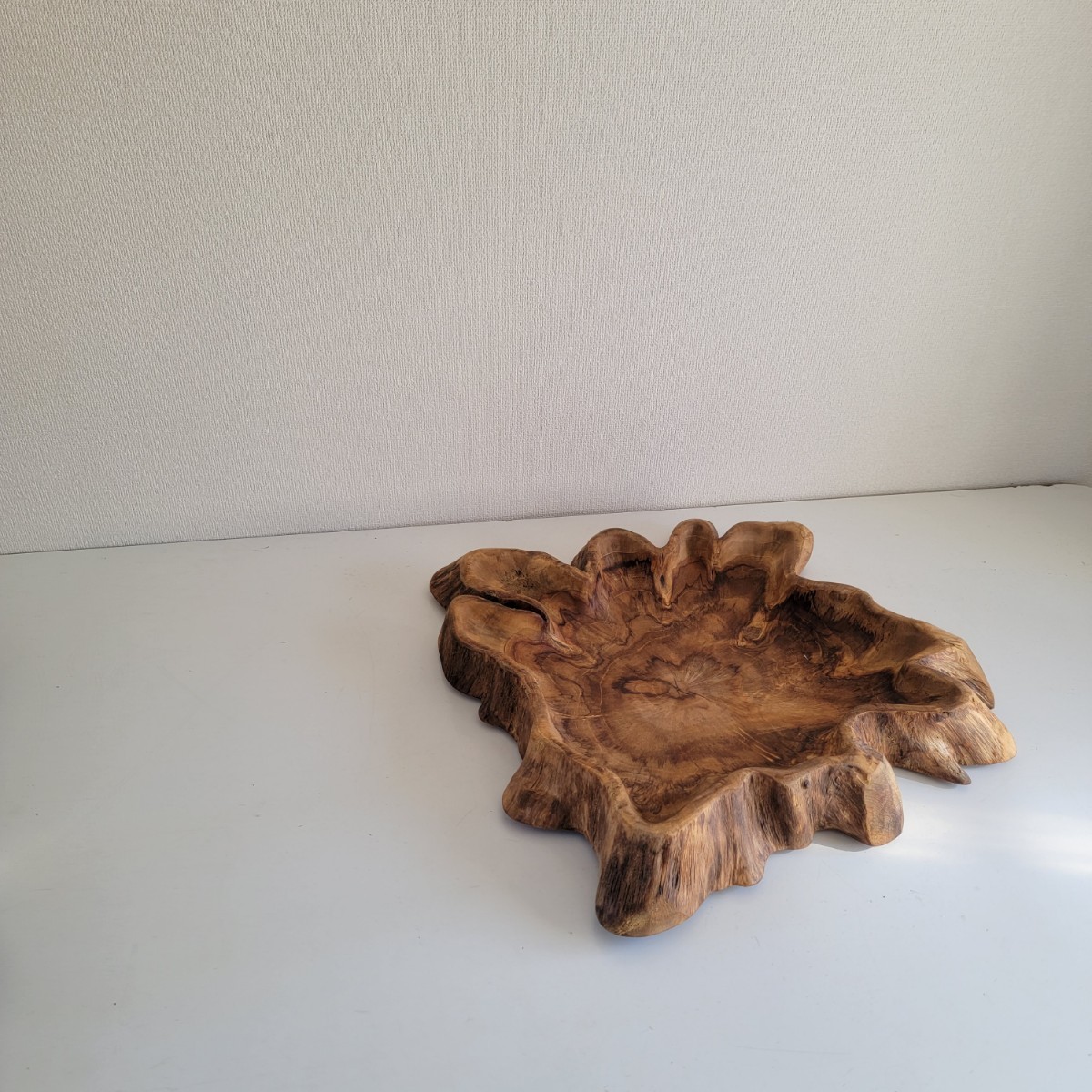  natural tree wooden Old cheeks tray vessel large 55×53cm interior antique one point thing bowl type plate . plate flower vase small storage room natural 