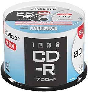 ビクター Victor 1回録音用 CD-R AR80FP50SJ2 (片面1層/80分/50枚) ホワイ_画像1