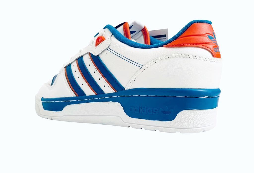 デッド!! 新品!! 限定 19年 adidas RIVALRY Low 白 青オレンジ リバルリー レザー 天然皮革 size us 10.5 / 28.5 ㎝ DESIGNED IN FRANCE