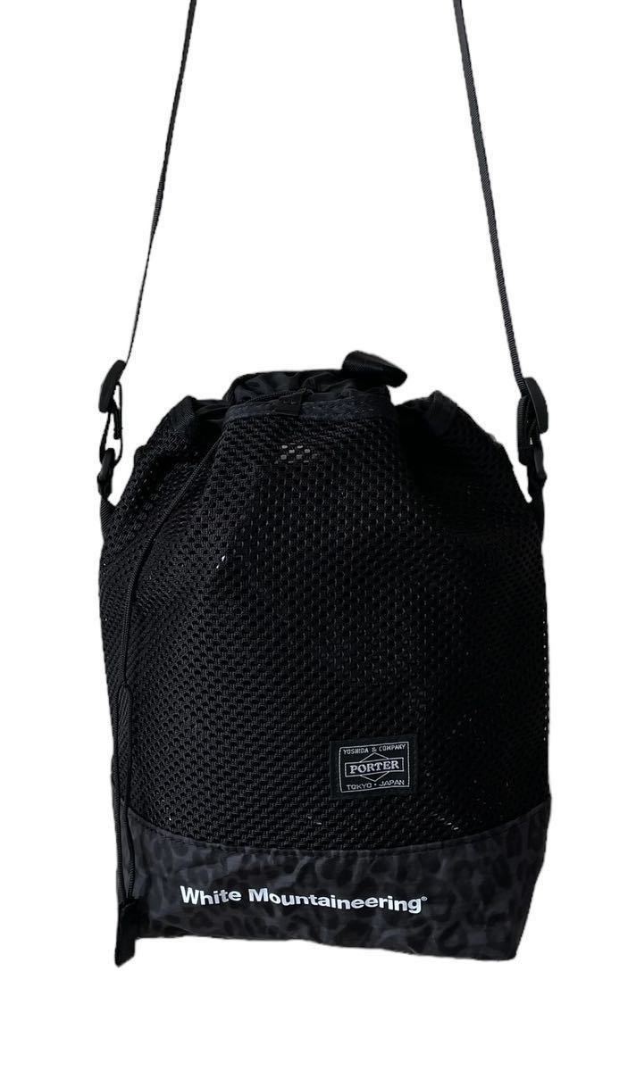 美品!! 希少!! PORTER × White Mountaineering MESH DRAWSTRING BAG ポーター ホワイトマウンテニアリング 巾着 ショルダーバッグ 日本製_画像2