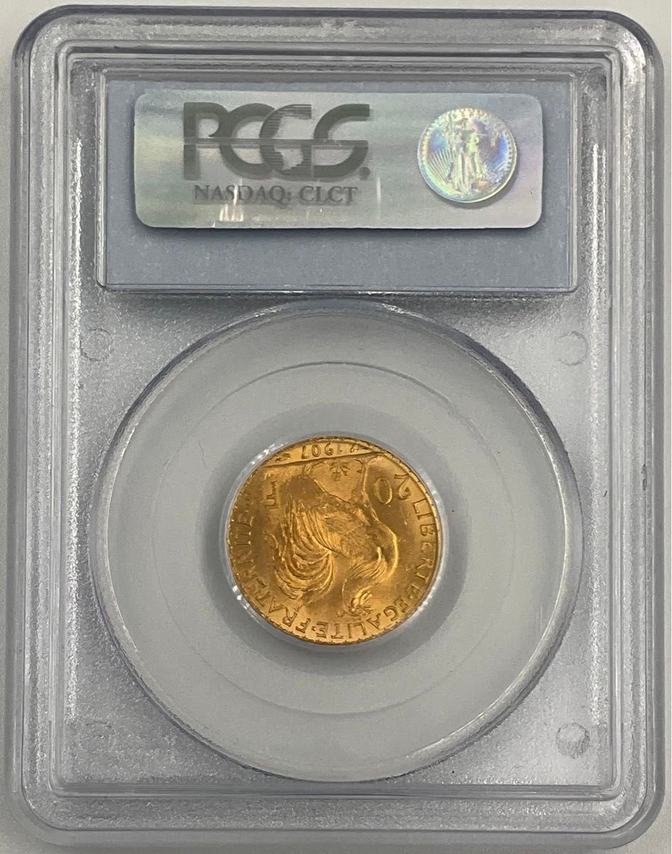 高鑑定 美品 1907 フランス 聖マリアンヌ 20フラン 金貨 国鳥 高鑑定 美品 1907 フランス 聖マリアンヌ 20フラン 金貨 国鳥