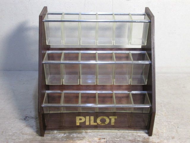 70年代 PILOT シャープペン 鉛筆 木製 陳列台_画像1