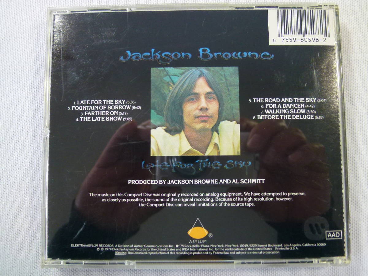 JACKSON BROWNE ジャクソン・ブラウン / LATE FOR THE SKY レイト・フォー・ザ・スカイ - David Lindley - Doug Haywood - Larry Zack_画像2