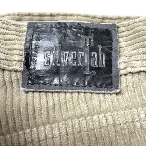 シルバータブ! 90s Levi's Silver Tab リーバイス ヴィンテージ ストレート ルーズ 太畝 コーデュロイパンツ ベージュ W36 メンズ 古着_画像8