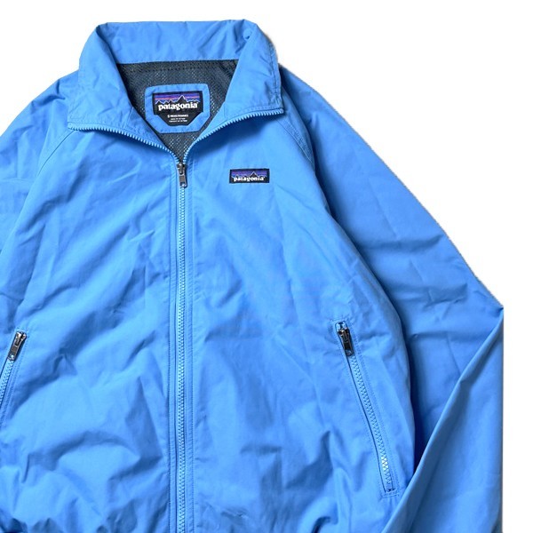 アウトドア系! 00s patagonia パタゴニア ヴィンテージ ナイロン ウォームアップ ジャケット 人気カラー ブルー 水色 Sサイズ メンズ 古着_画像3