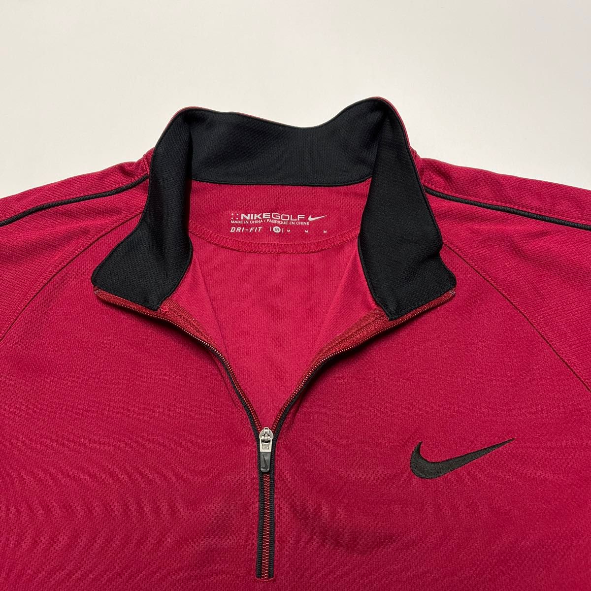 NIKE GOLF ナイキゴルフ 長袖ハーフジップシャツ ゴルフウェア レッド