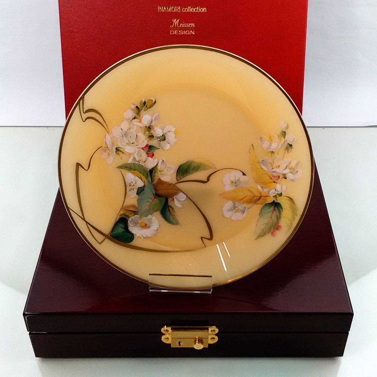 K/ イナモリコレクション マイセンデザイン　Meissen　INAMORI collection ファインセラミックス　金彩　桜　プレート　飾皿　0124-3