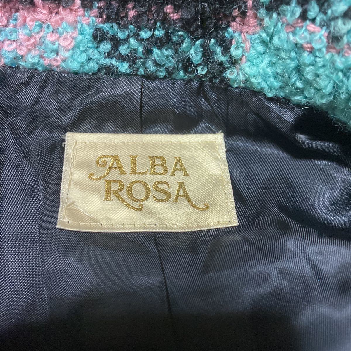 美品 アルバローザ コンサバお姉系 ツイード ピーコート サイズ1、SからM