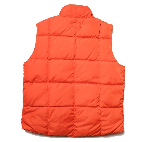 00\'s Ran z end nylon down vest orange color (L) orange Goose down 00 period old tag Old outdoor LANDS\'END