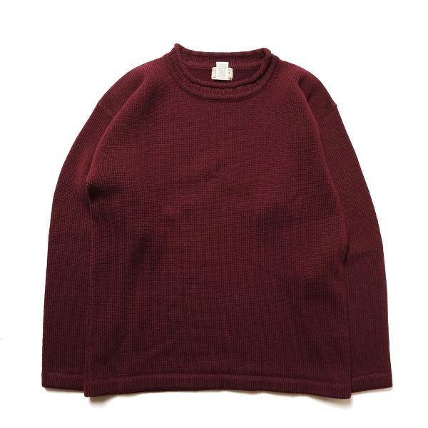 輝く高品質な 00's L.L.Bean アウトドア オールド 旧タグ 00年代 ハイゲージ リブ無し エンジ系 (M) セーター ニット ウール ロールネック LLビーン 男性用