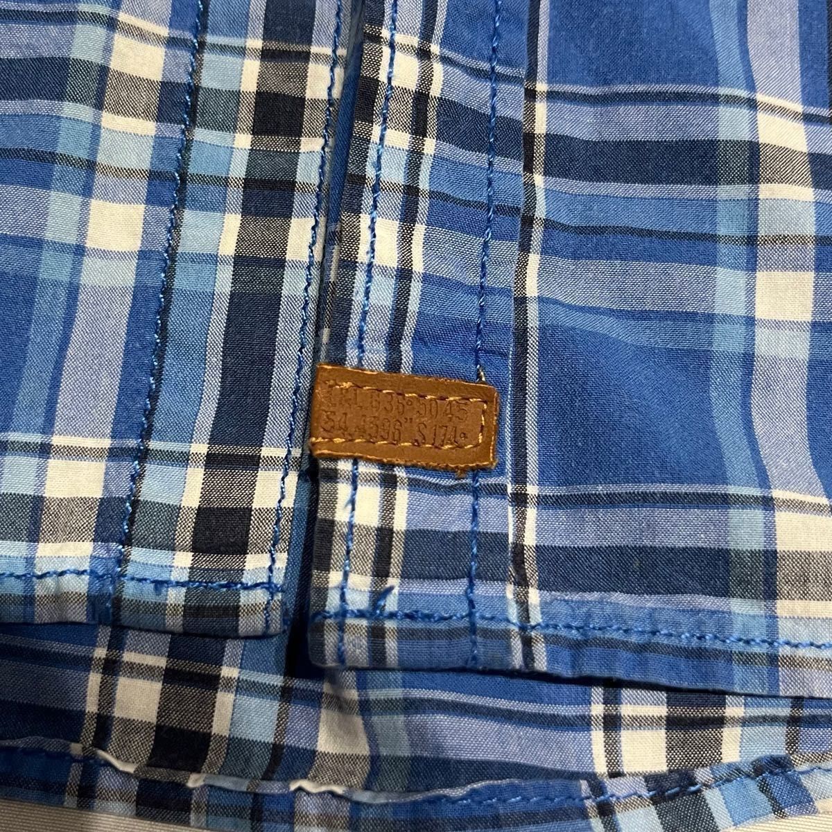 100cm【中古】H&M エイチアンドエム チェック柄シャツ 青色 男の子 2-3Year 長袖シャツ ボタンシャツ