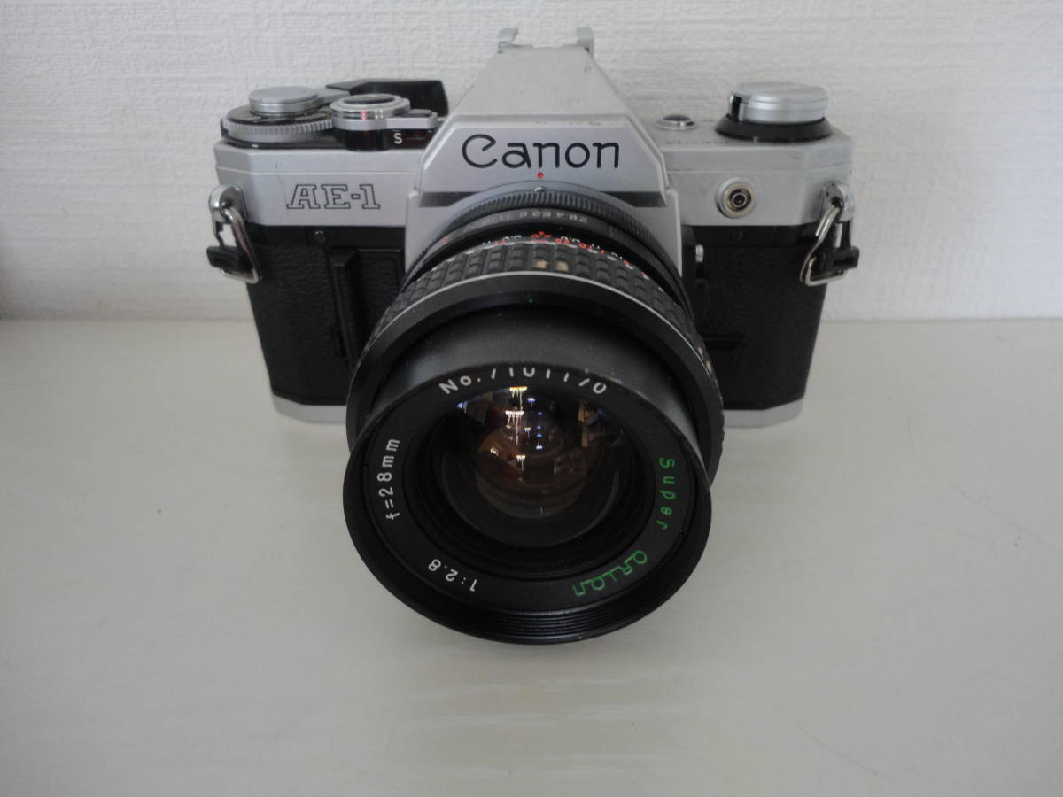レトロ Canon キャノン AE-1 一眼レフ 28mm 2.8フィルムカメラ レンズセット 現状品_画像1