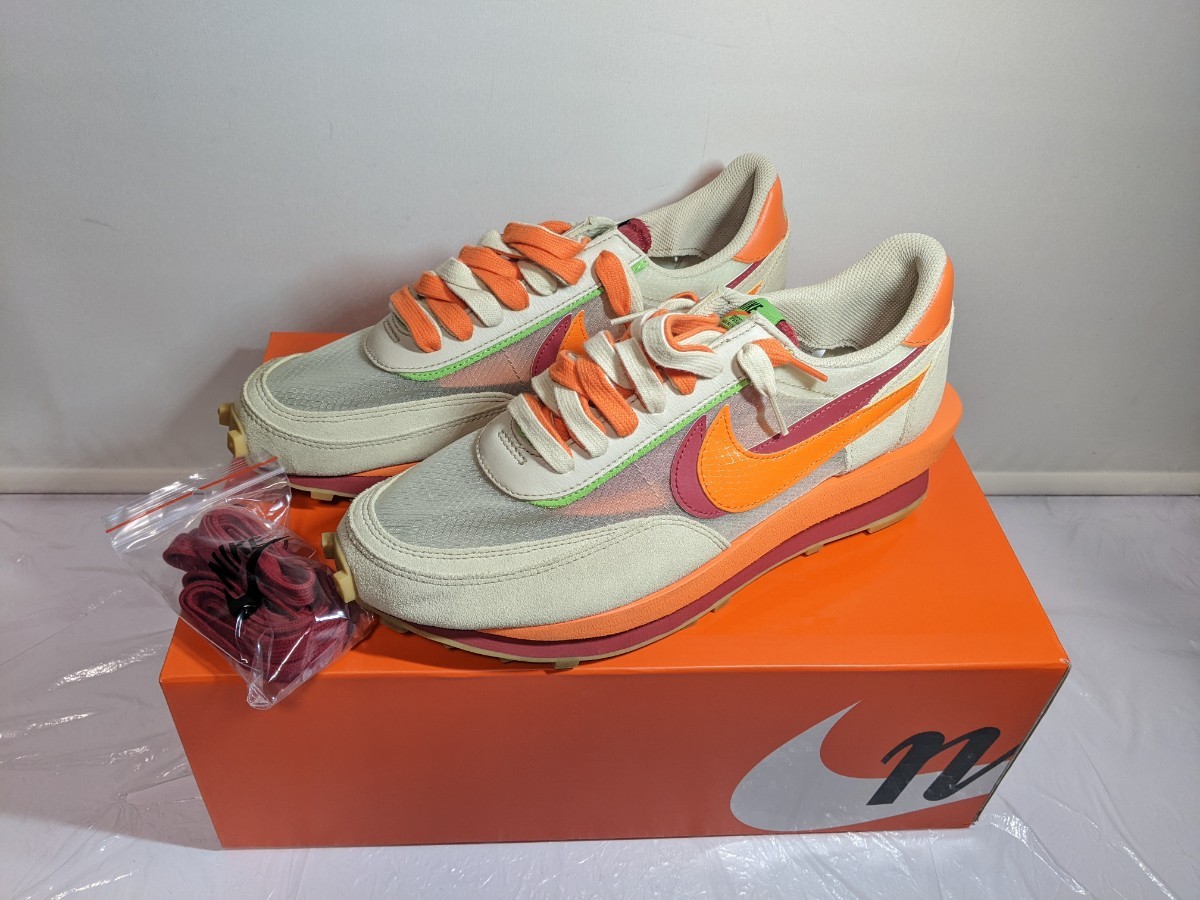 新品自宅保管 NIKE ナイキ SACAI X CLOT X LDWAFFLE 'NET ORANGE BLAZE' サカイ × クロット × LDワッフル NET/ORANGE BLAZE/DEEP R 28.5_画像1