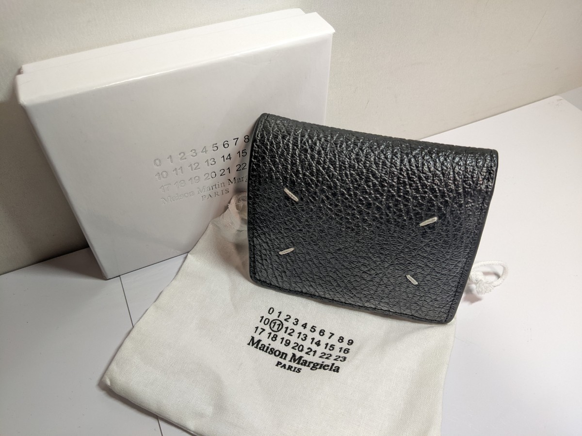 極美品 Maison Margiela メゾンマルジェラ 二つ折り財布ブラック 財布_画像1