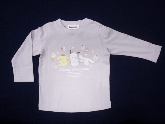 新品　100　サンリオキャラクターズ　長袖Tシャツ　パープル　レターパック発送（代引き不可）PU9123_画像1