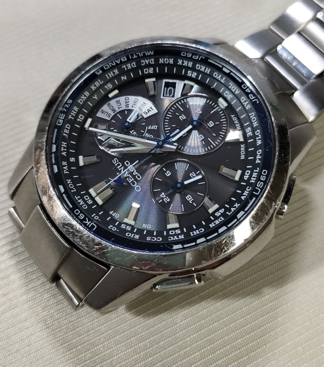 最高品質の 稼働品 CASIO OCEANUS 定価77 000円 電波ソーラー腕時計 OCW OCEANUS