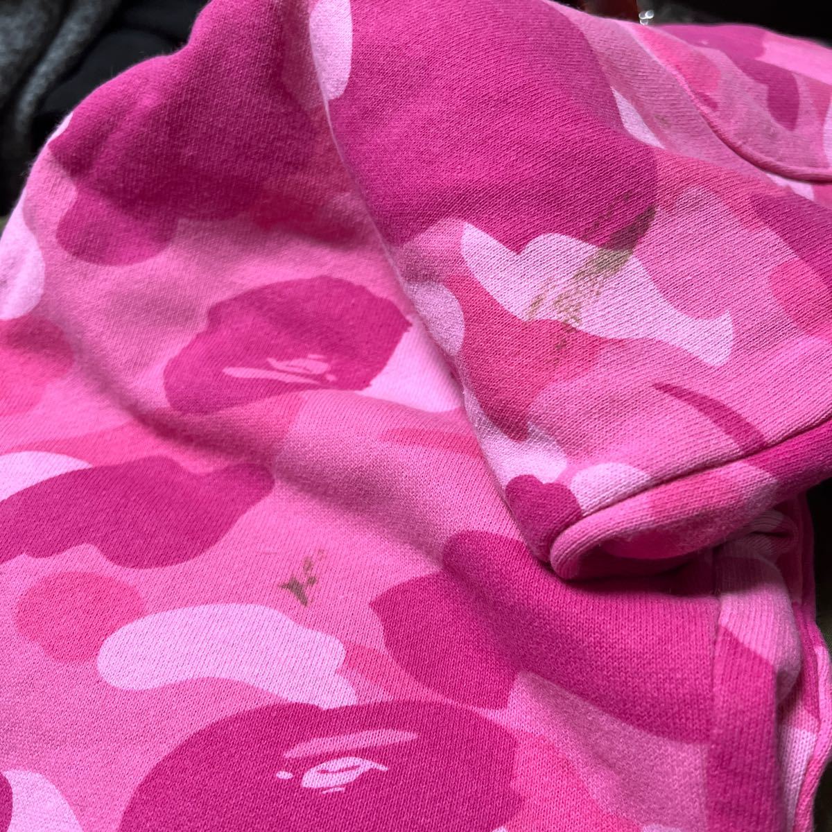 A BATHING APE Bape W Color Camo Oversized Sweat Pants アベイシングエイプ ピンク 迷彩 カモフラ 猿迷彩 スウェットパンツ size S_画像10