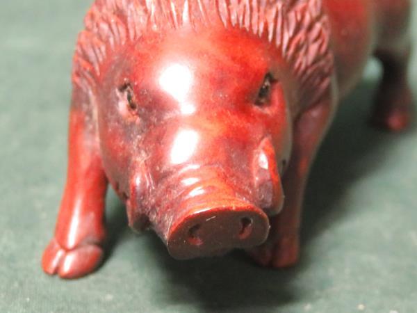 根付　亥　在銘　干支　猪　イノシシ　彫刻　置物　NETUKE　古美術　時代物　日本　骨董_画像2