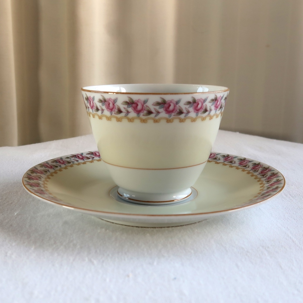 NORITAKE ノリタケ オールドノリタケ NIPPON TOKI KAISHA 花 バラ カップ & ソーサー 1客 中古_画像4