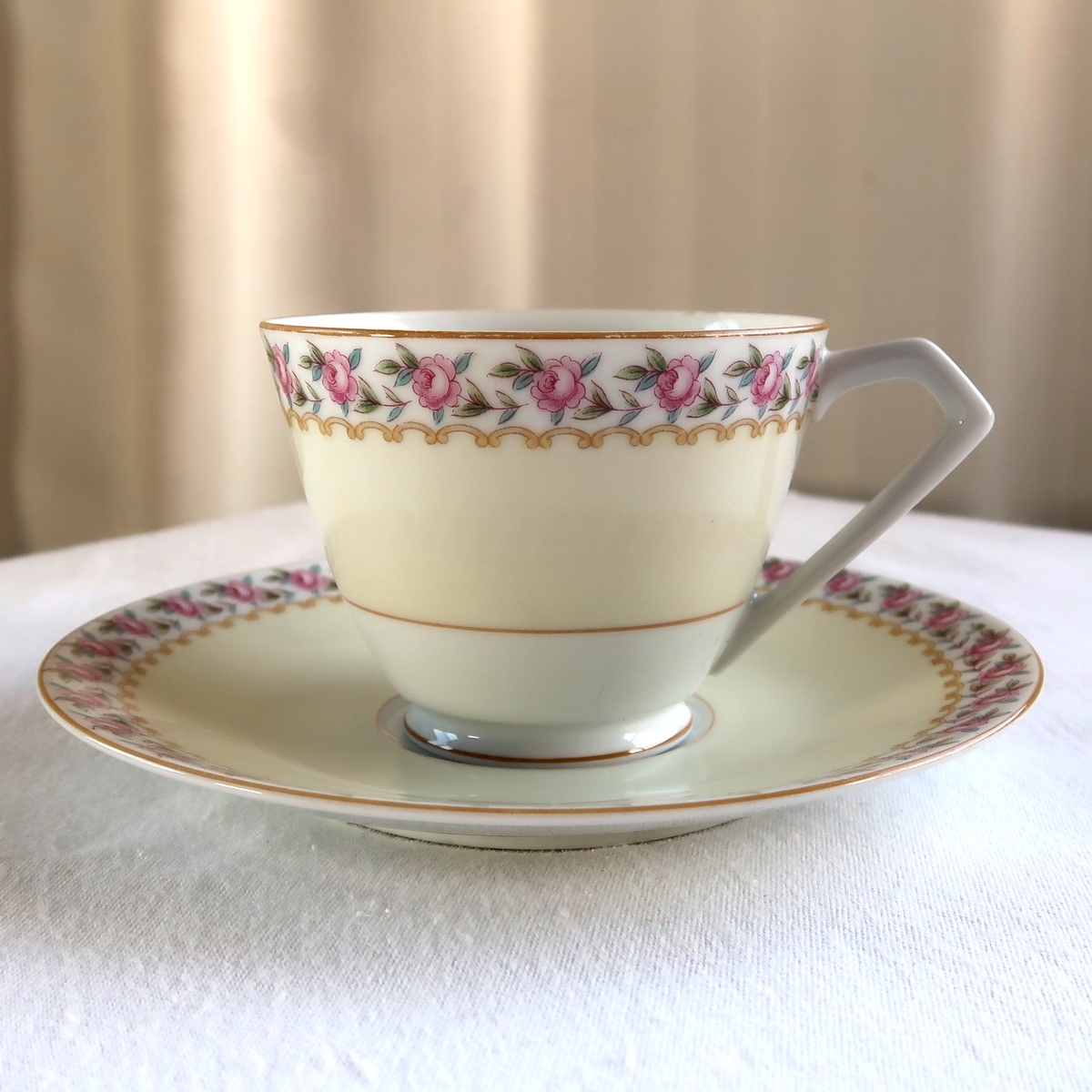 NORITAKE ノリタケ オールドノリタケ NIPPON TOKI KAISHA 花 バラ カップ & ソーサー 1客 中古_画像1