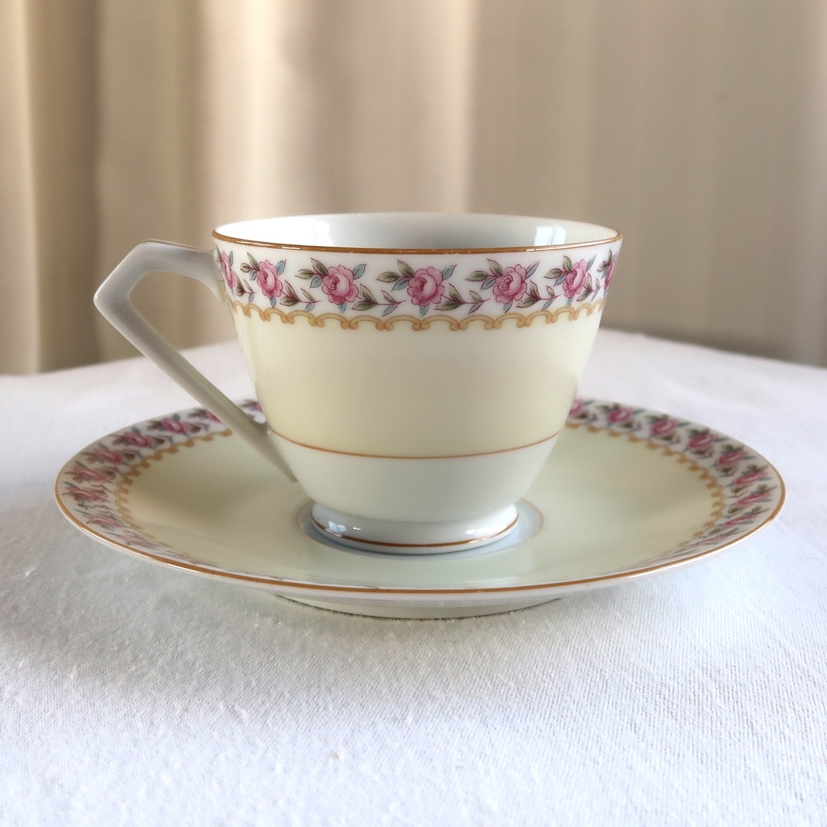 NORITAKE ノリタケ オールドノリタケ NIPPON TOKI KAISHA 花 バラ カップ & ソーサー 1客 中古_画像3