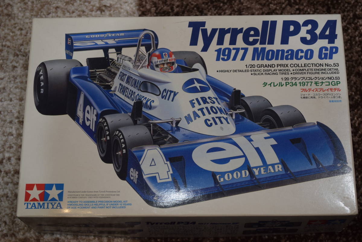 タミヤ　1/20　Tyrrell P34 1977 モナコGP　６輪_箱は経年の為汚れや傷がございます。
