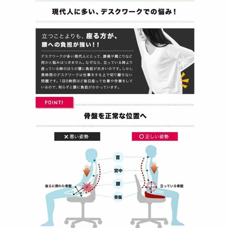 座布団 低反発クッション（Black+Gray） 椅子 オフェイス 通気性 二つカバー付き 腰痛対策 健康クッション 人間工学設計 妊娠/産後 腰痛の画像8