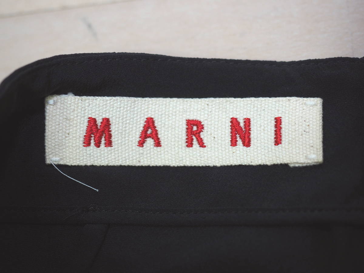 marni マルニ 11SSフリルデザインシルクスカート38黒 Italy製_画像3
