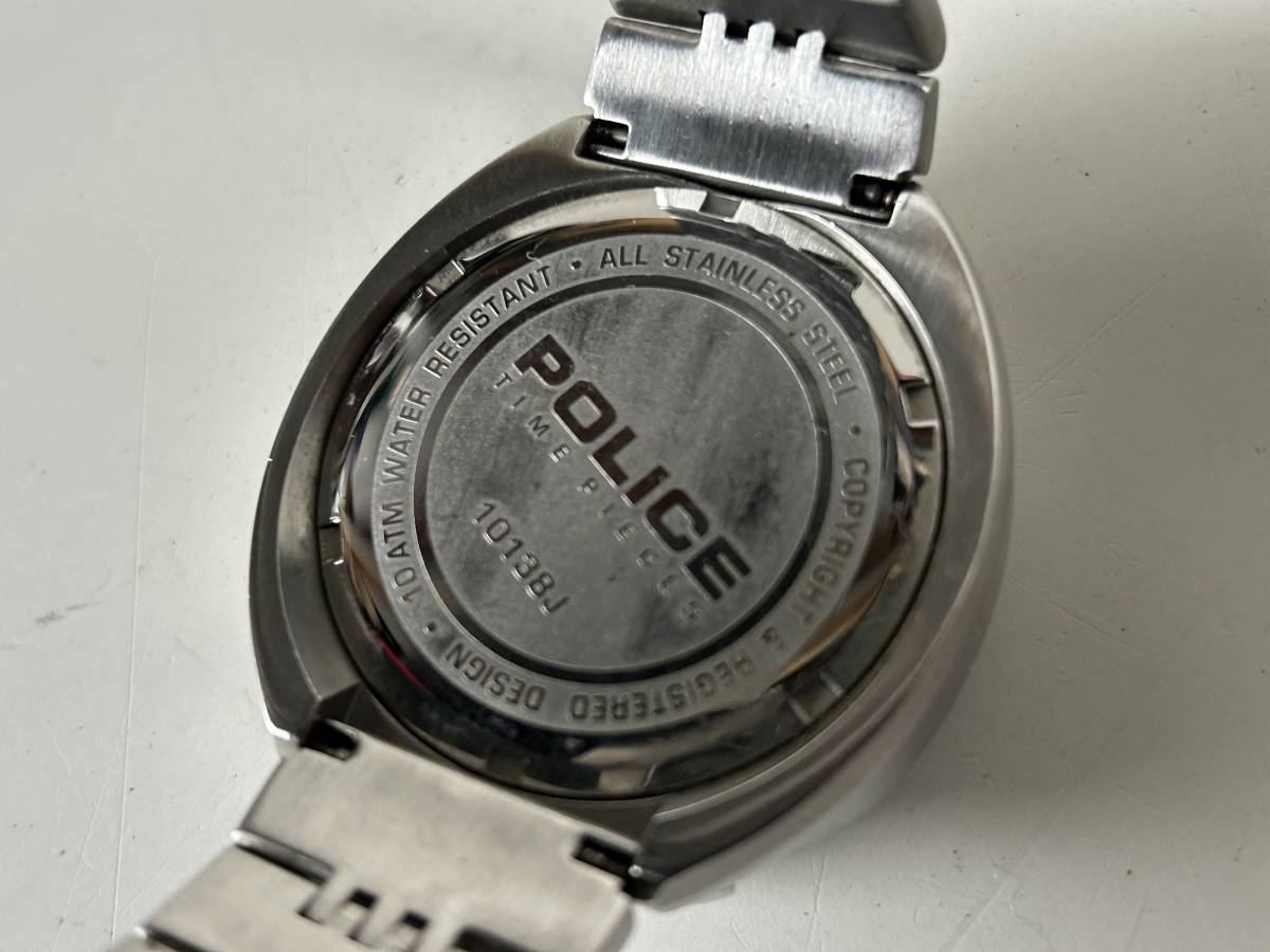 j847◆POLICE ポリス◆腕時計 クロノグラフ CHRONOGRAPH 10138J メンズ ステンレス_画像8