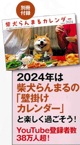 田舎暮らしの本 2023年12月号付録 柴犬らんまるカレンダー 2024 ※土日祝日発送無_参考までに。